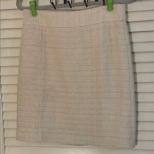 Gerard Darel Cream Tweed Metallic Threading Textured Lined Pencil Skirt